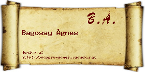 Bagossy Ágnes névjegykártya