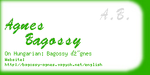 agnes bagossy business card